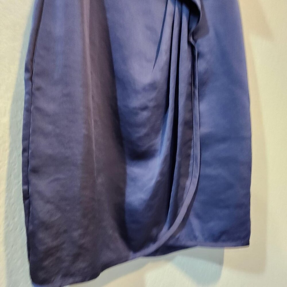 One Shoulder Ruffle Navy Blue - Picture 2 of 6
